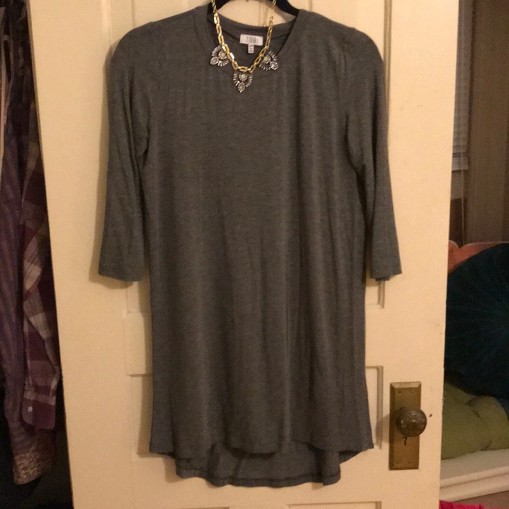 Tobi gray 1/4 sleeve dress